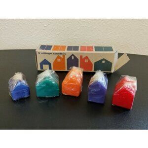 Christmas Village Candle Set Houses Vintage NOS